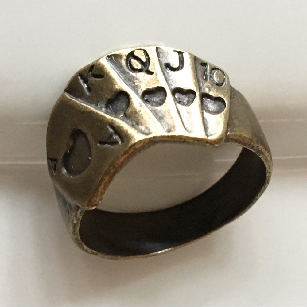 Vintage Brass ‘Royal Flush’ Ring